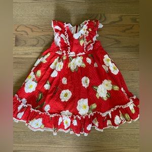Monnalisa red floral dress